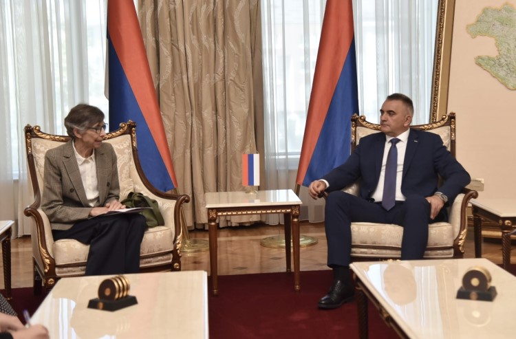 Prime Minister of the Republic of Srpska Savo Minić meets with Head of the OSCE Election Observation Mission Tana De Zulueta