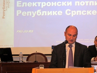 Обраћање предсједника Владе Републике Српске Александра Џомбића поводом промоције увођења Електронског потписа Републике Српске